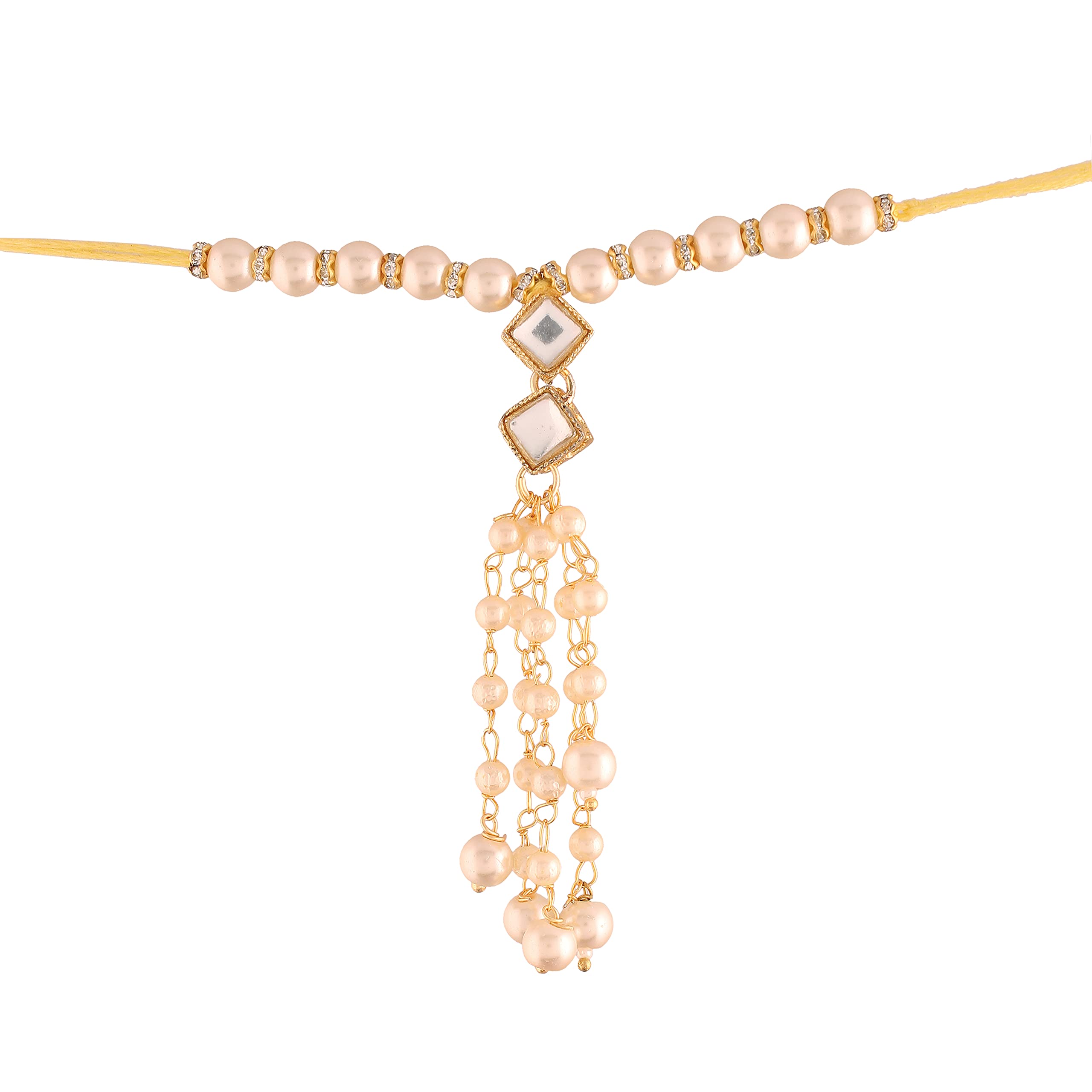 Ethnic Pearl Kundan Lumba Rakhi Combo Set for Rakshabhandan Special